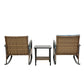 3pcs Rocking Rattan Chair Set in Grey