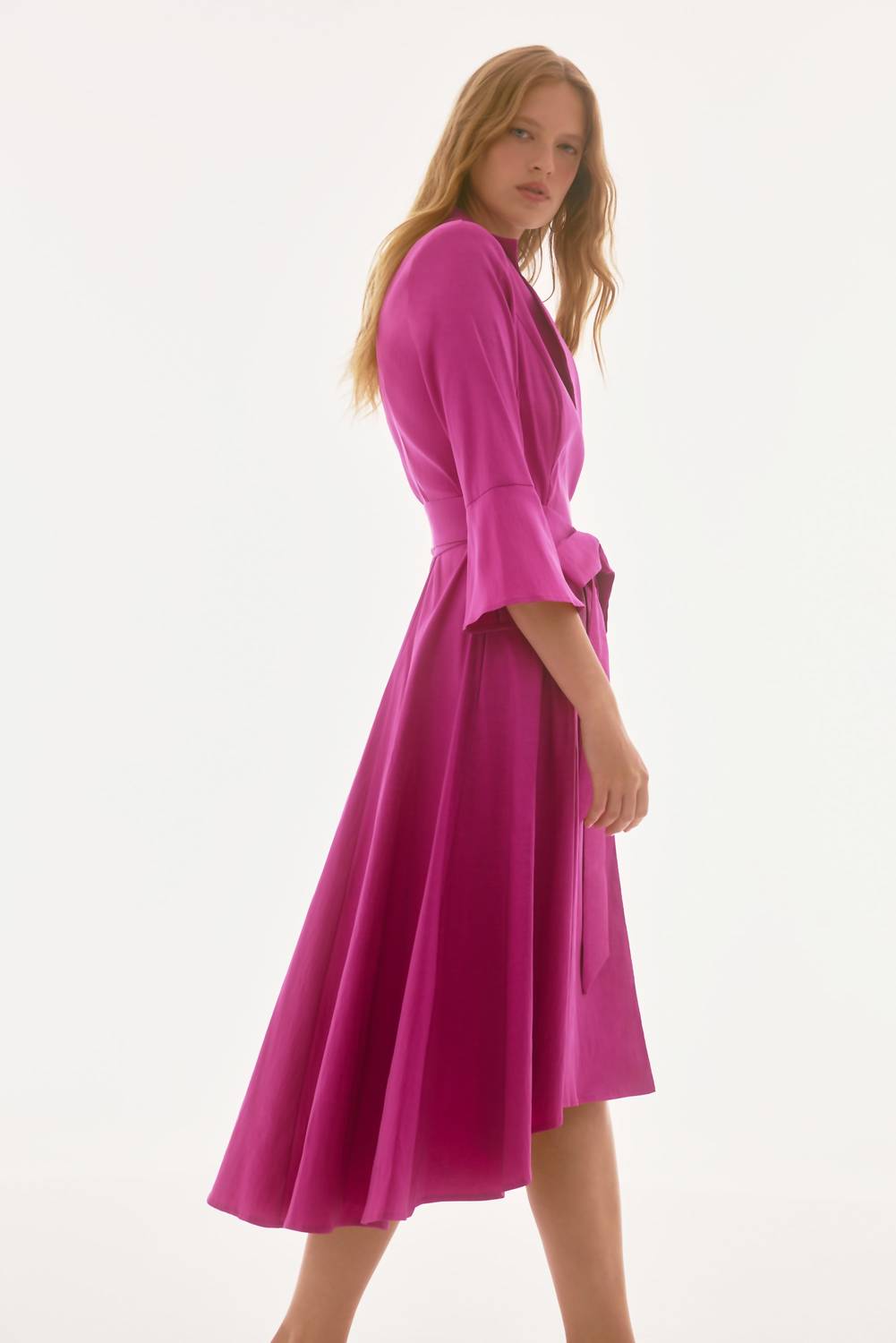 Joseph Ribkoff - Stretch Taffeta High Low Wrap Dress