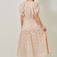 Mystree - Puff Sleeve Tiered Eyelet Dress