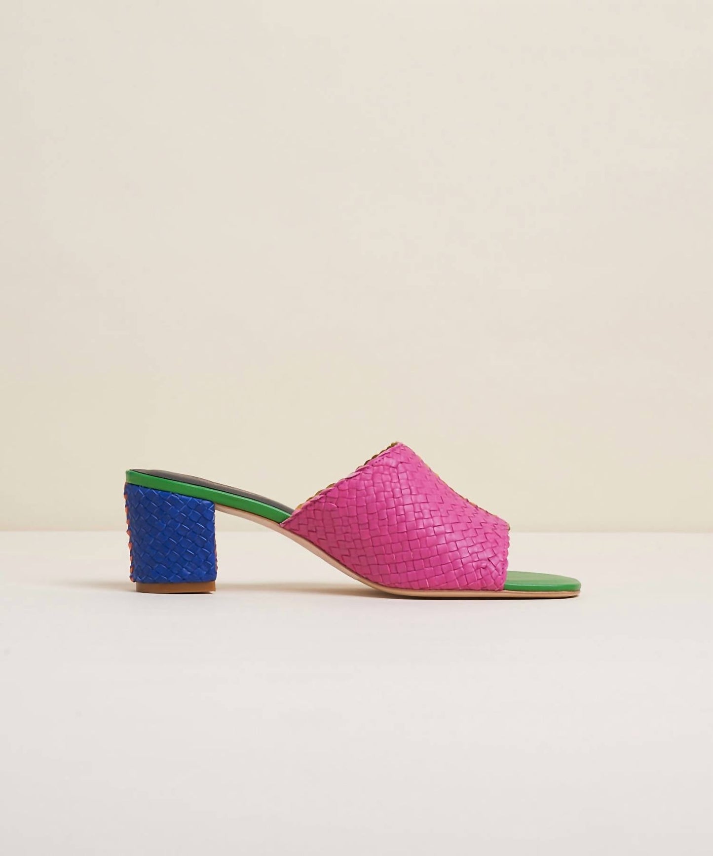 Charlotte Stone - Women's Lenu Woven Block Heel Mule Sandal