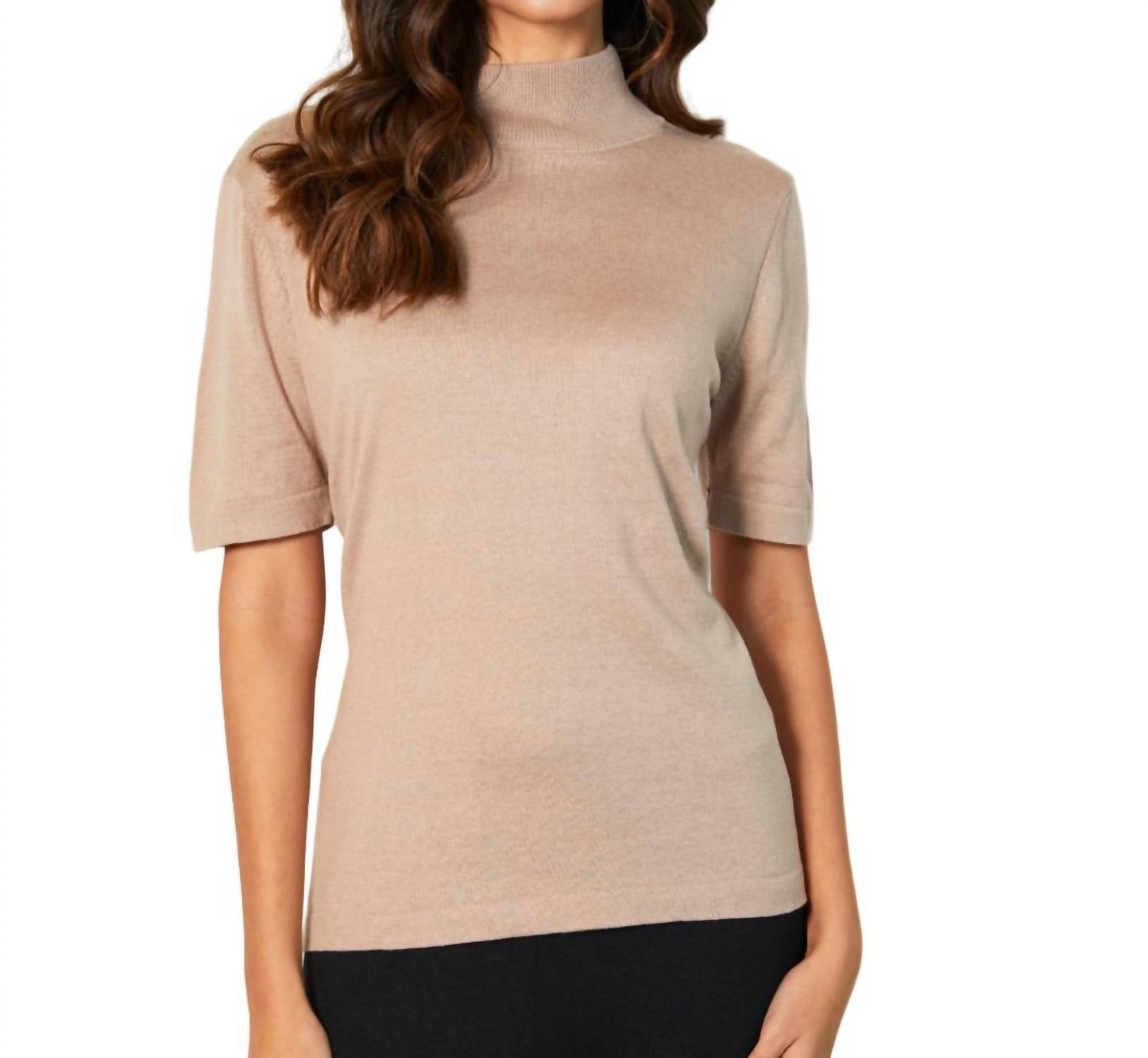 Angel Apparel - Short Sleeve Mock Neck Top