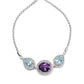 .925 Sterling Silver Oval Amethyst and Pear Blue Topaz with Diamond Accent Lariat 4â€-10â€ Adjustable Bolo Bracelet (H-I Color, SI1-SI2 Clarity)
