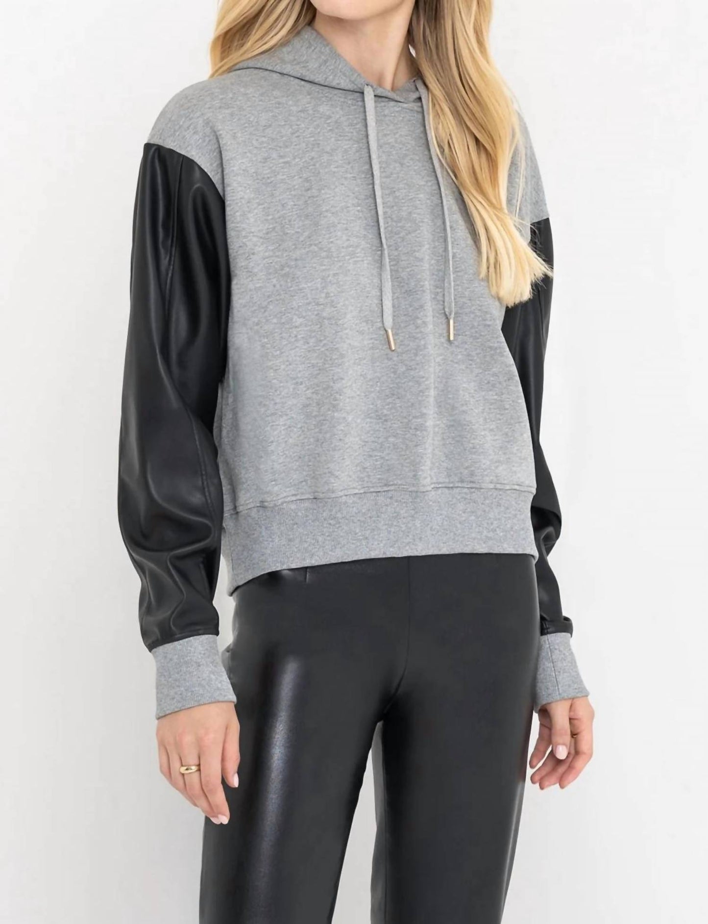 Generation Love - LISBET VEGAN LEATHER COMBO HOODIE
