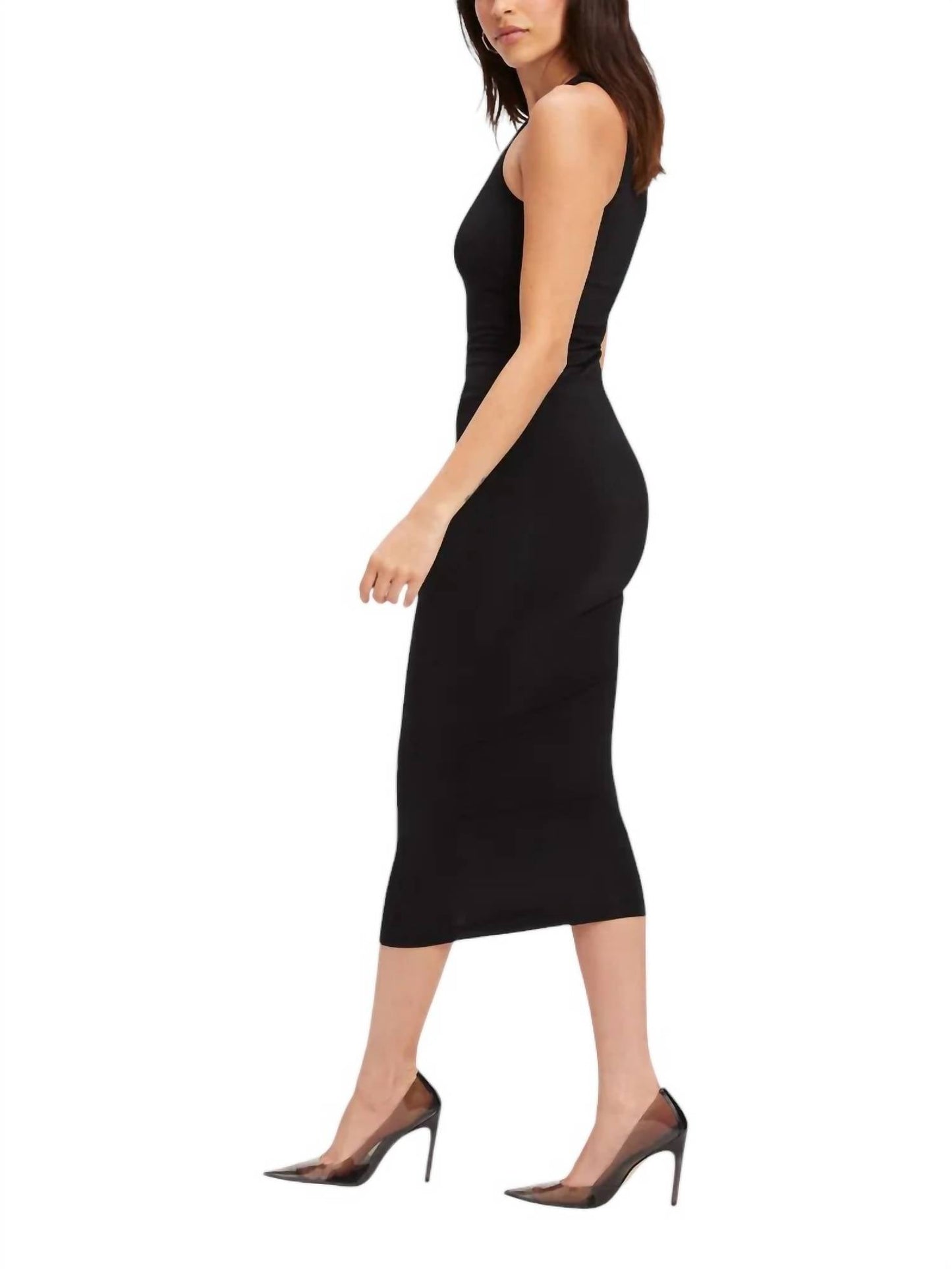 Good American - TOUCH CUT IN TANK MIDI DRESS