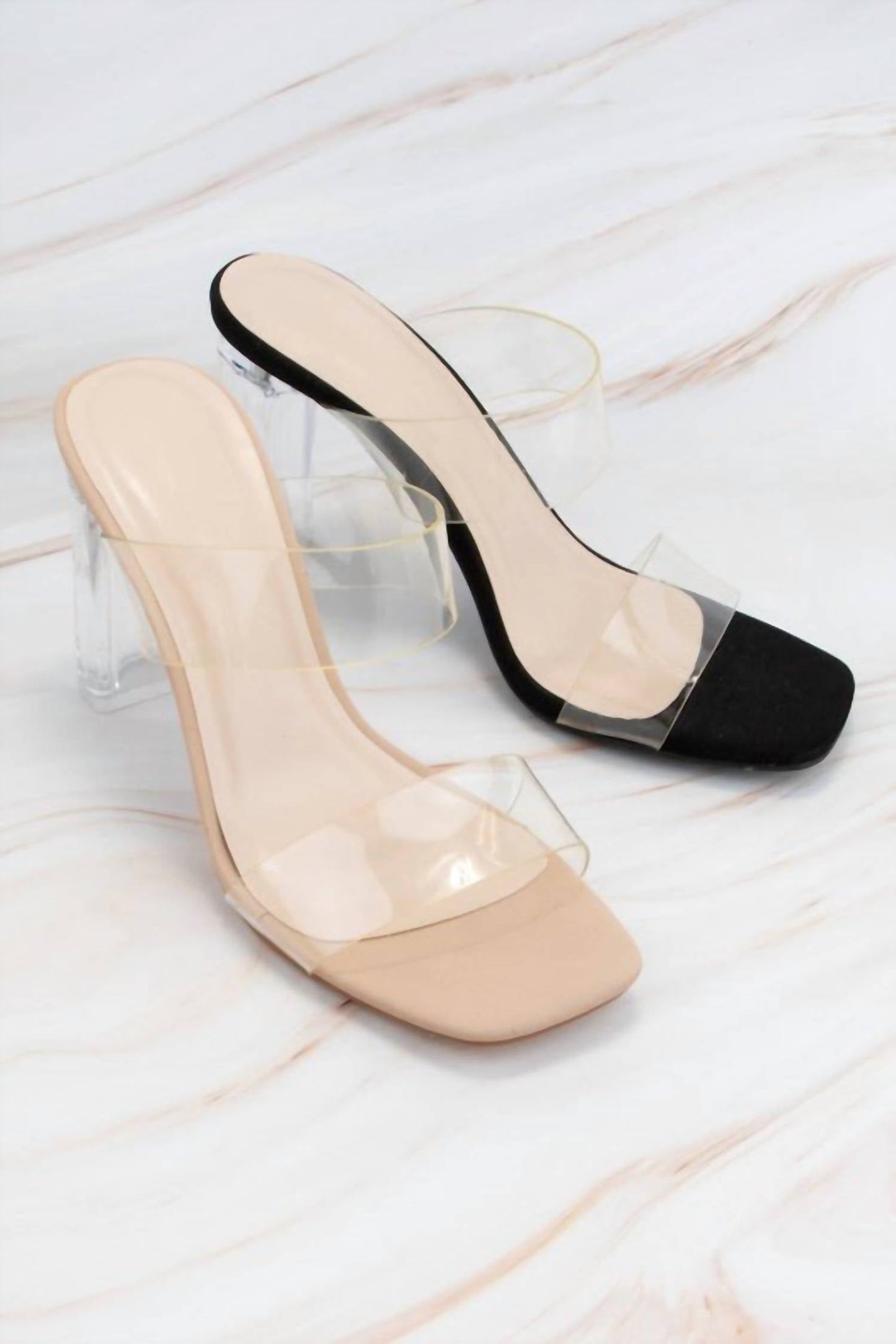 Boohoo - Women's Pretty Prom Clear Double Strap Heels Sandal