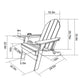 HDPE Folding Adirondack Chair with Dual Cup Holder - Gray