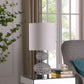24" Chrome Filigree Cage Table Lamp