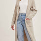 Bluivy - Longline Hoodie Drape Open Front Cardigan