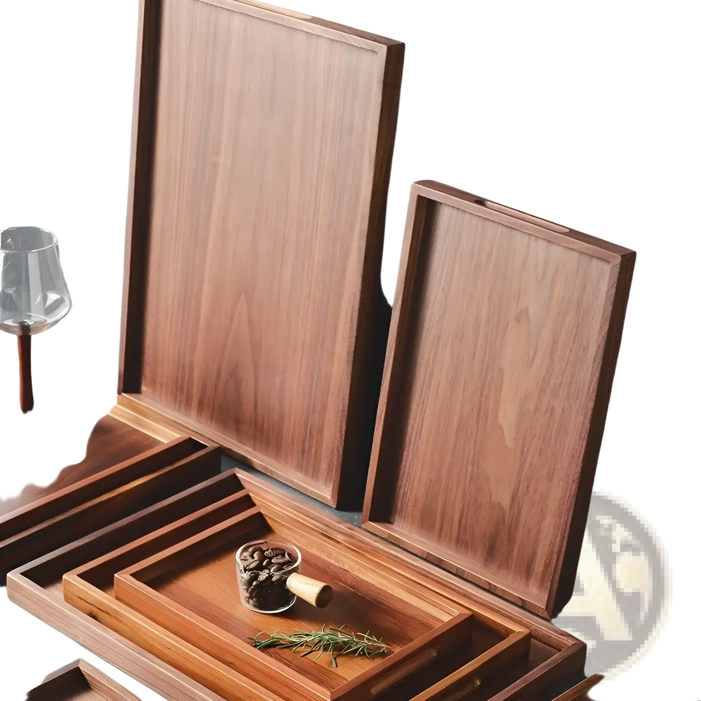 Acacia Wood Rectangular Serving Tray Hand Polished