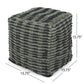 Walle Fabric Square Pouf Ottoman and Floor Cushion Teal Blue