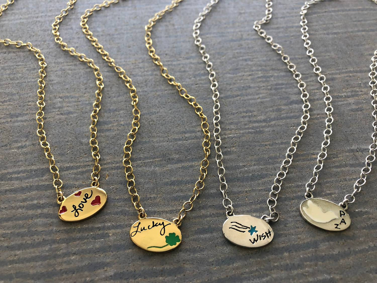 Jessica Elliot - Women's Enamel Oval Necklace - Wish
