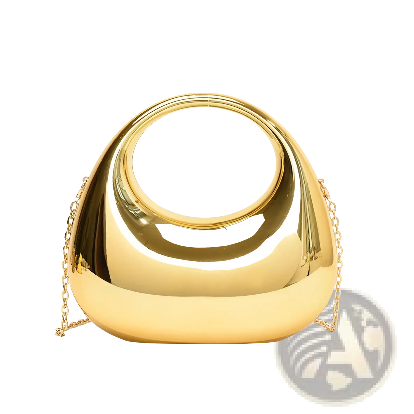 Acrylic Gold Chain Handbag Metallic Clutch Bag