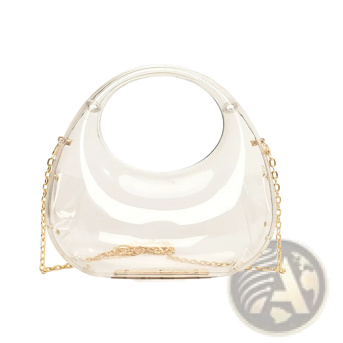 Acrylic Gold Chain Handbag Metallic Clutch Bag