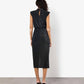 Apricot - Sparkle Mock Neck Ruched Midi Dress