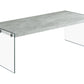 Coffee Table Rectangular For Living Room Clear Tempered Glass