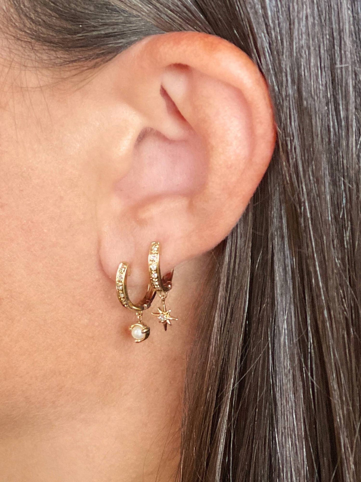 Elliot Young - Women's 14k Pave Huggies Earring