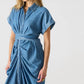Steve Madden - Tori Tie-front Midi Shirt Dress