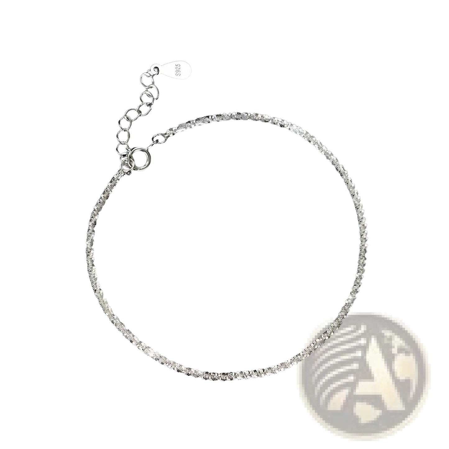 Adjustable 925 Silver Sparkling Crystal Bracelet and Anklet Set