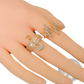 Adjustable Gold Safety Pin Zircon Geometric Ring