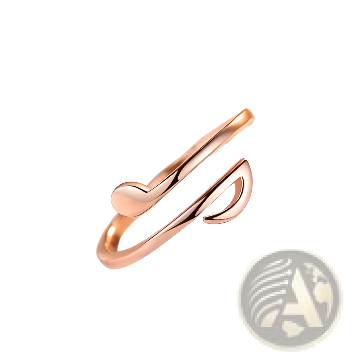 Adjustable Minimalist Music Note and Heart Rings in Rose Gold