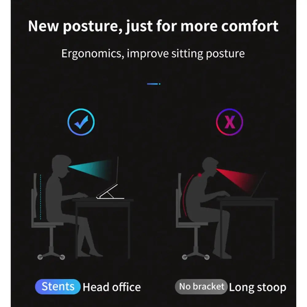 Adjustable 6-gear Ergonomic Cooling Laptop Stand