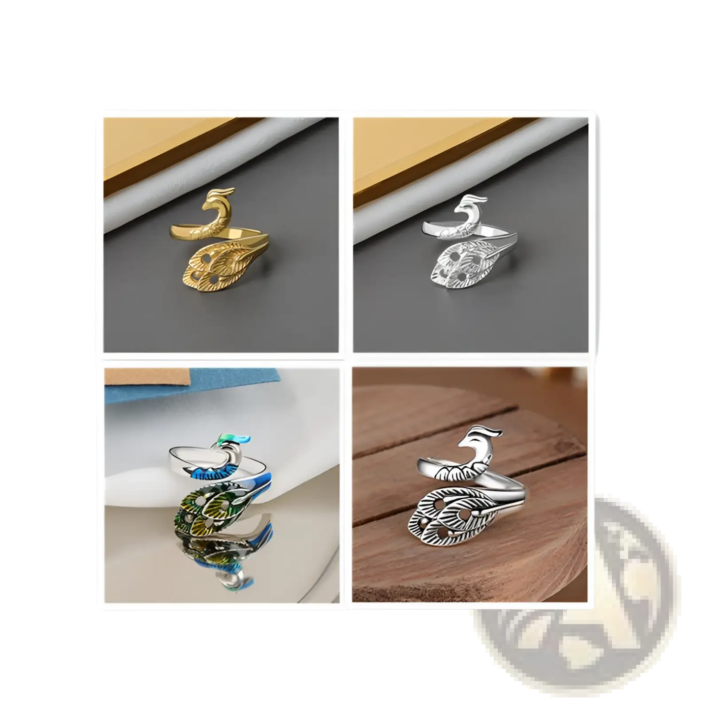 Adjustable Peacock and Fish Crochet Tension Rings