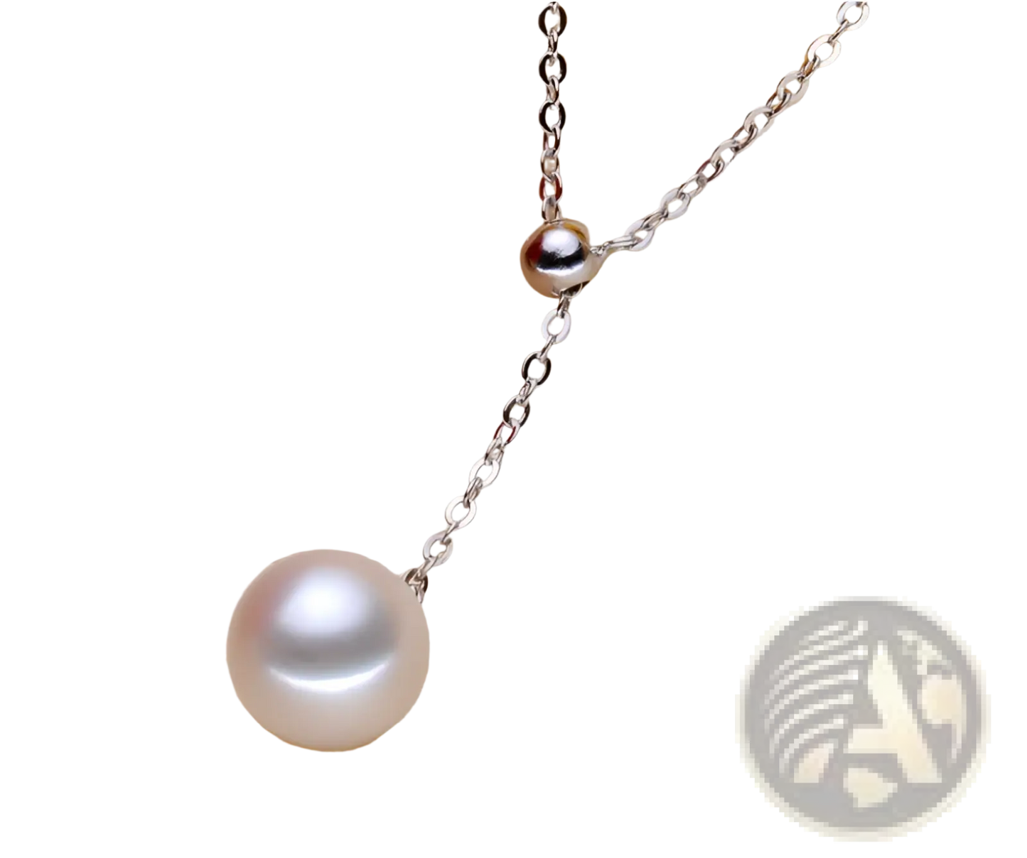 Adjustable Pearl Lariat Necklace in Rose Gold and Silver