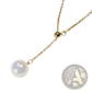 Adjustable Pearl Lariat Necklace in Rose Gold and Silver