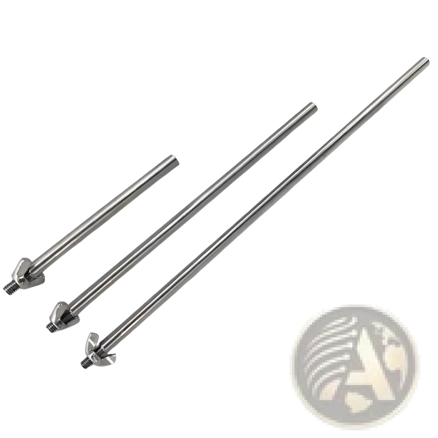 Adjustable Silver Metal 30cm Extension Rod Set