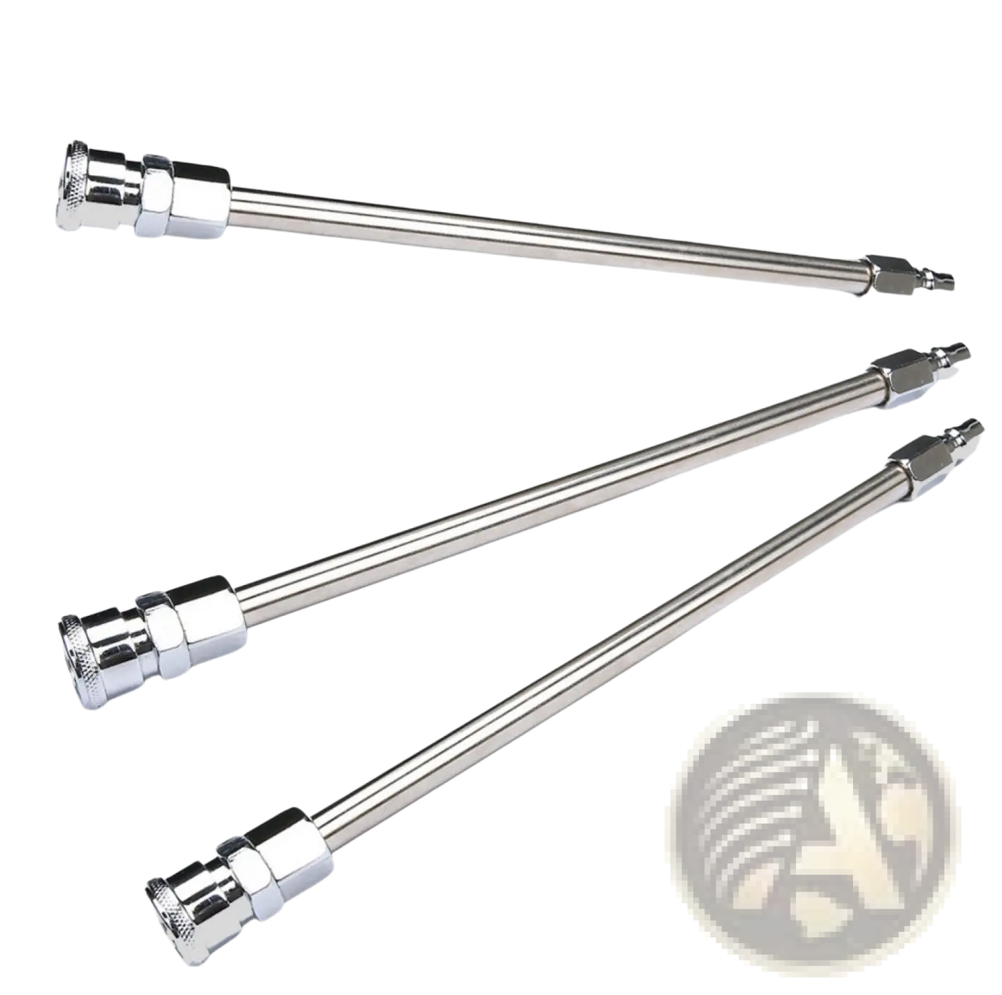 Adjustable Silver Metal 30cm Extension Rod Set