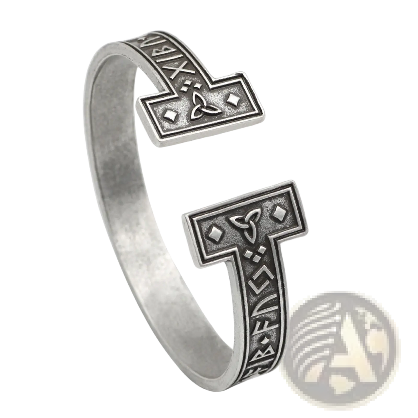 Adjustable Viking Rune Titanium Steel Open Cuff Bracelet