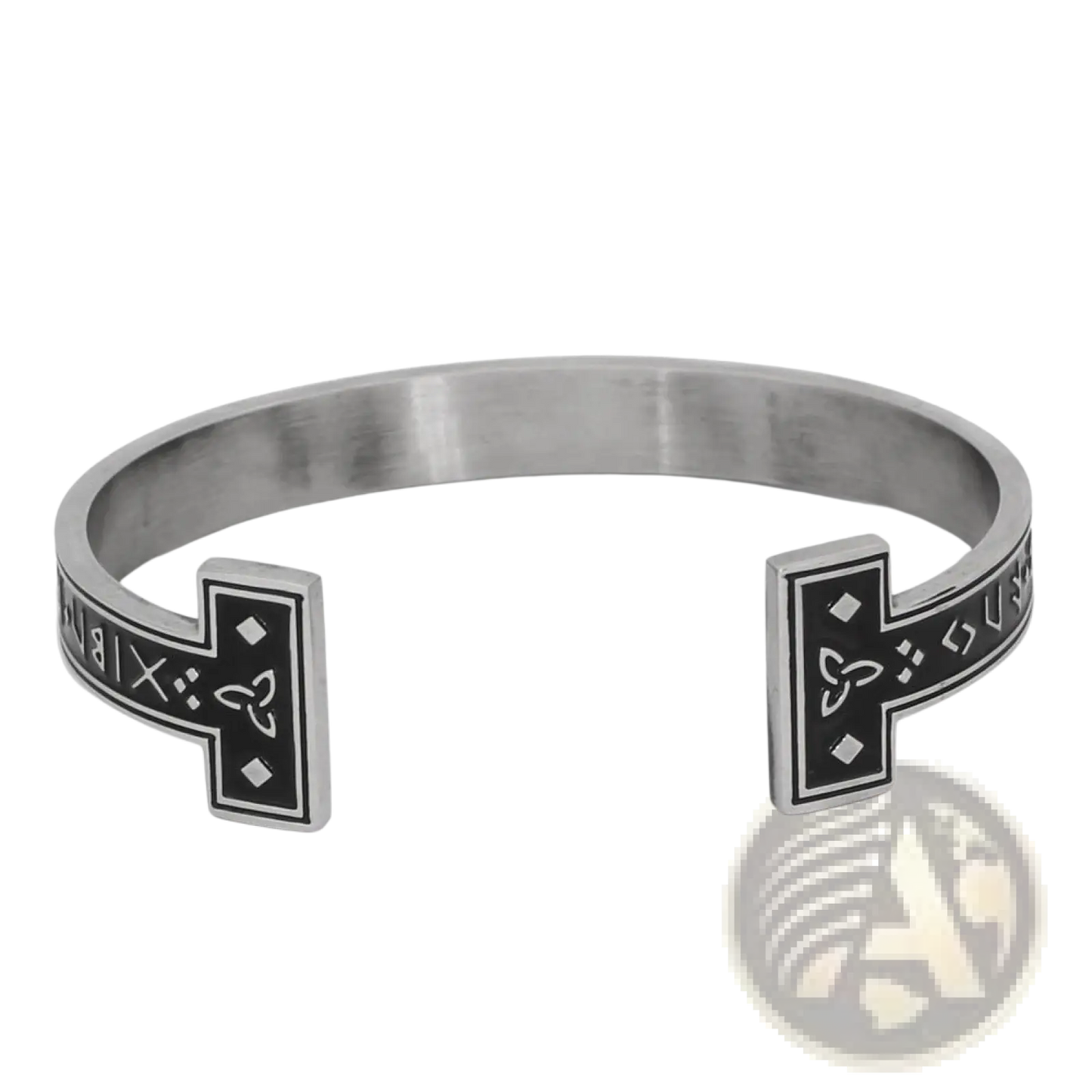 Adjustable Viking Rune Titanium Steel Open Cuff Bracelet