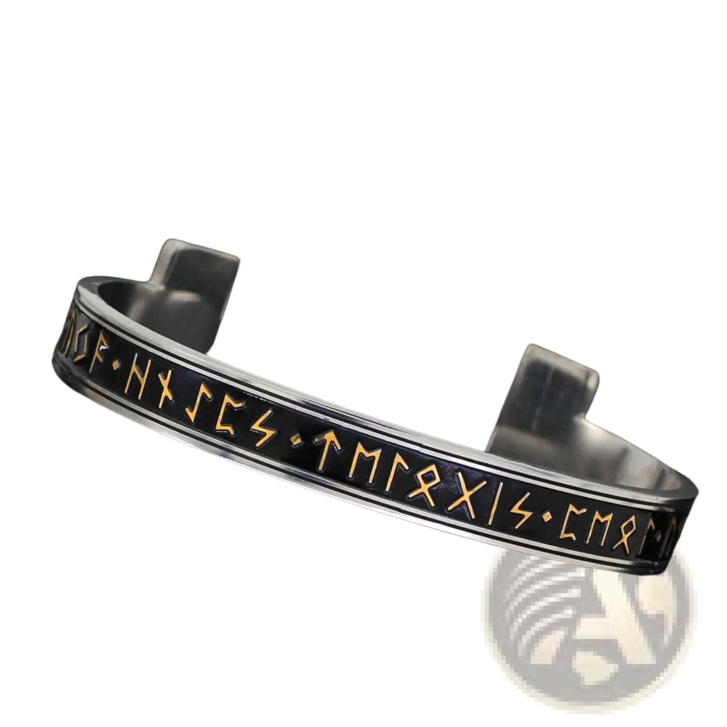 Adjustable Viking Rune Titanium Steel Open Cuff Bracelet