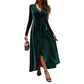 Supreme Fashion - V Neck Velvet Maxi Dress