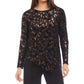 Karen Kane - Petite Size Velvet Burnout Asymmetric Top
