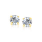 14k पीला सोना 8.0mm गोल CZ स्टड बालियां