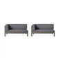 Aura 2 Piece Outdoor Set With X Back Left Bench And Corner - Dark Gray