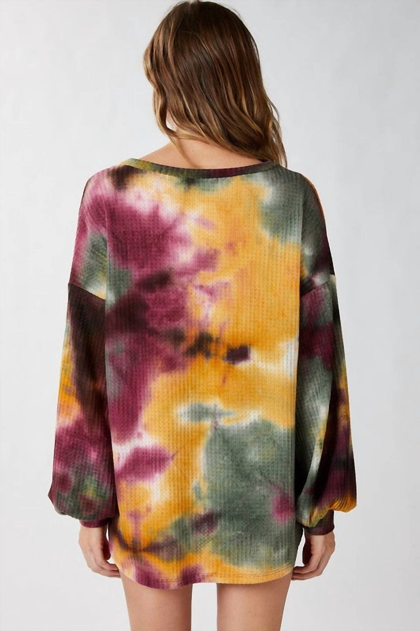 Bibi - Tie Dye Waffle Knit Top