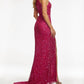 Ashleylauren - Halter Top Sequin Gown