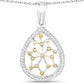 0.45 Carat Genuine White Diamond and Yellow Diamond .925 Sterling Silver Pendant
