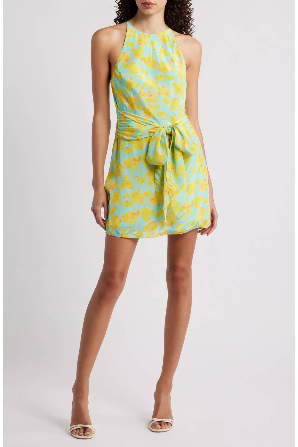 Amanda Uprichard - Selah Floral Print Tie Waist Mini Dress