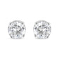 AGS Certified 14K White Gold 1.0 Cttw 4-Prong Set Brilliant Round-Cut Solitaire Diamond Push Back Stud Earrings (E-F Color, SI2-I1 Clarity)