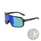 Aerodynamic Uv400 Sport Cycling Sunglasses with Mirrored Lenses