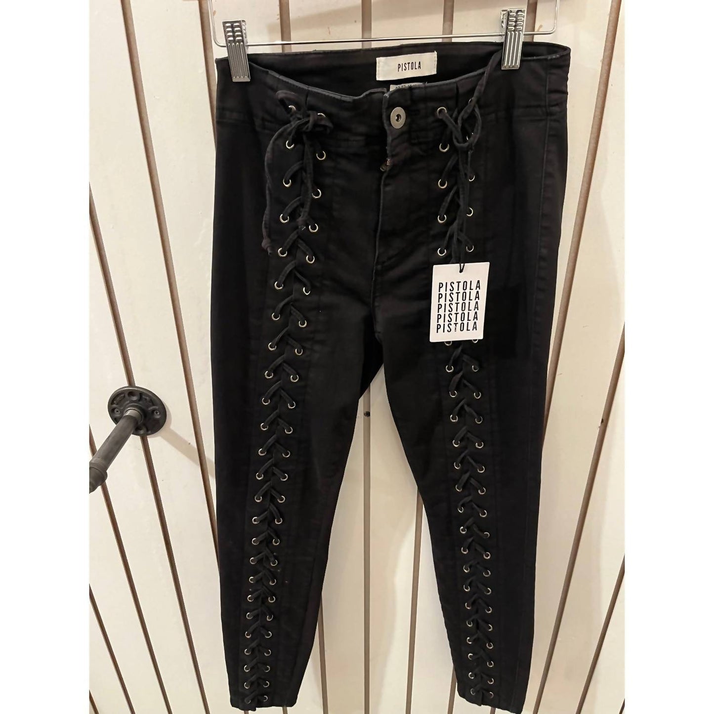 Pistola - Lace-up High Rise Skinny Jeans