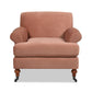 Alana 38" Lawson Accent Arm Chair Metal Casters Peach Orange Velvet