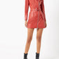 French Connection - Etta Vegan Leather Belted Mini Dress