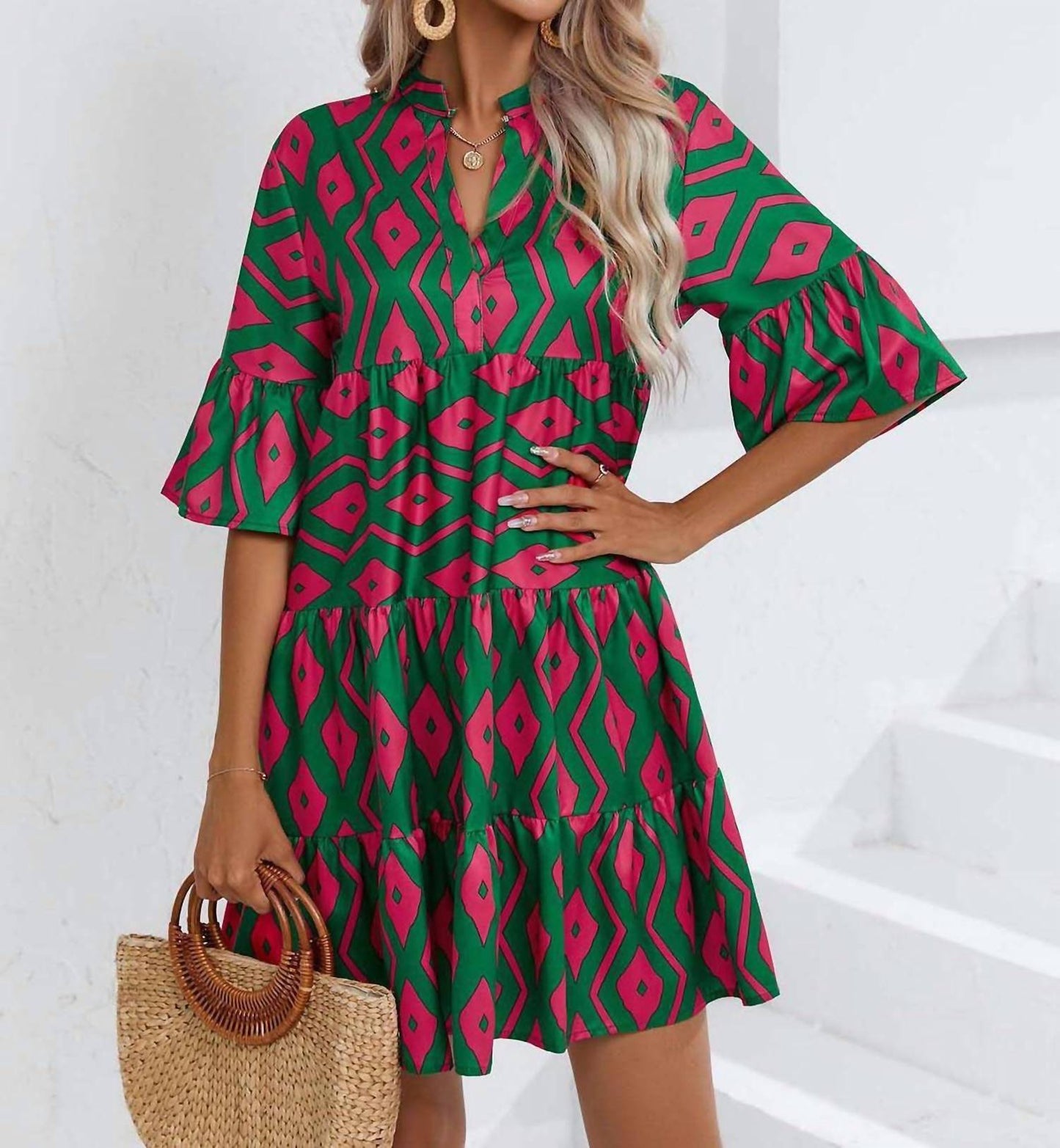 Lovesoft - V Neck Short Dress