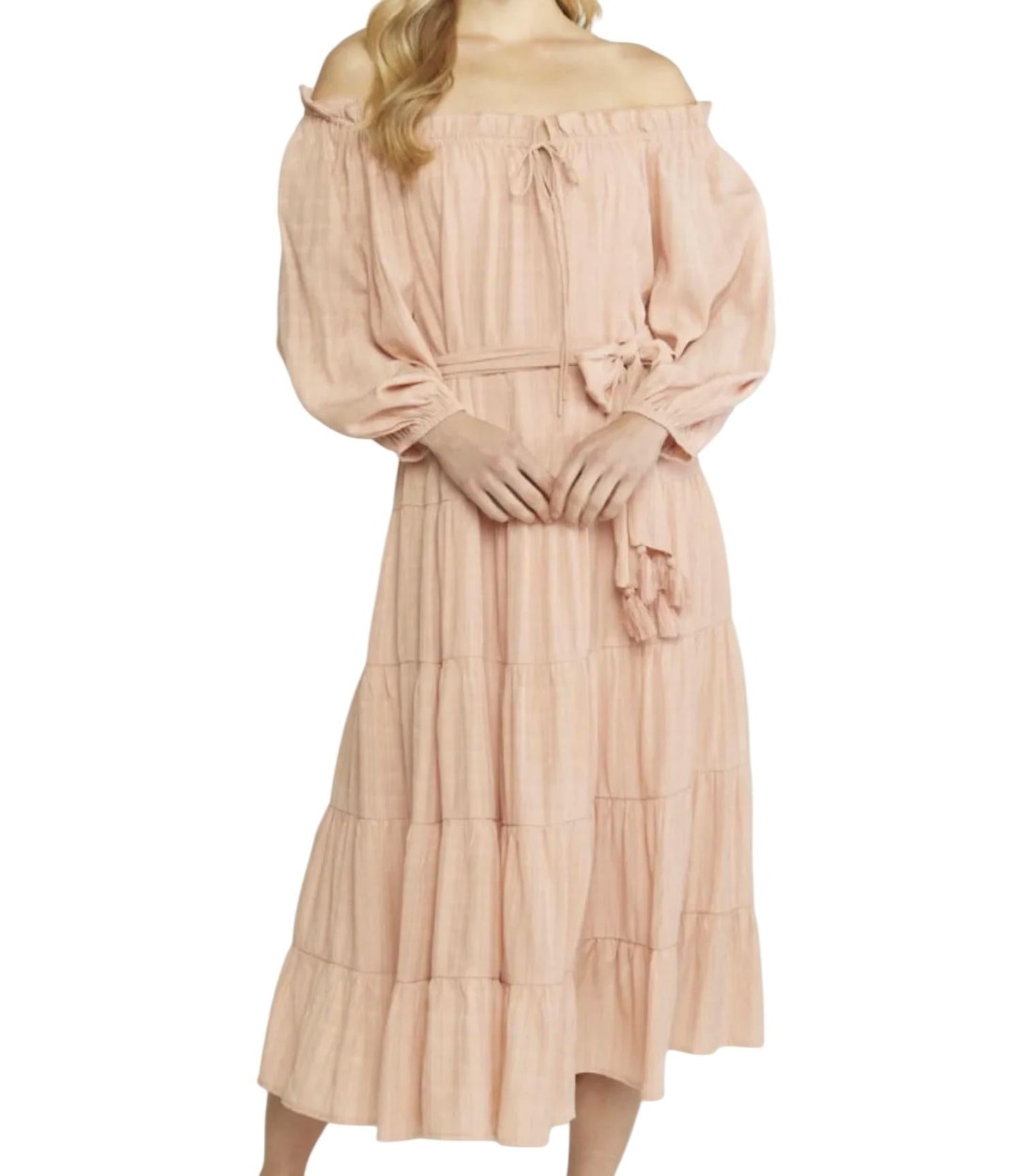 Entro - Off-the-shoulder Midi Dress