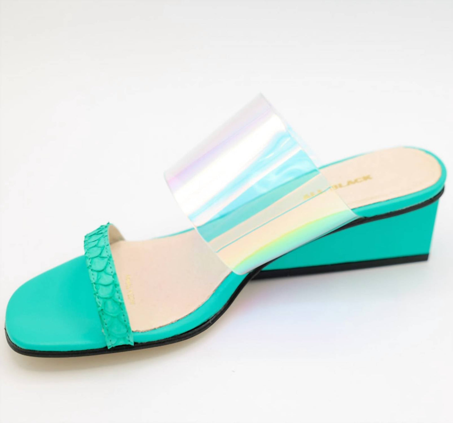 All Black - Women Clear Fish Wedge