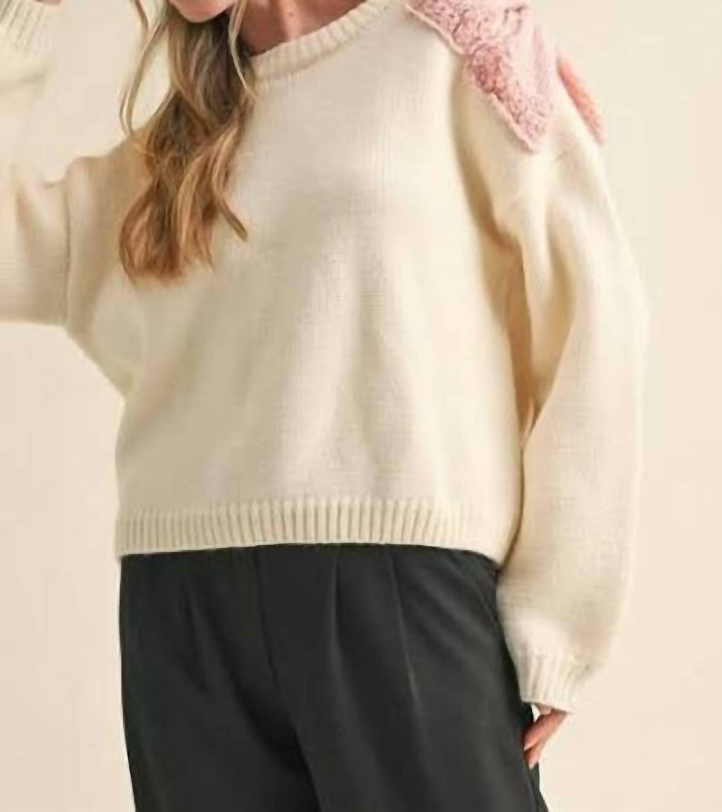&Merci - Bow Detailed Shoulder Sweater